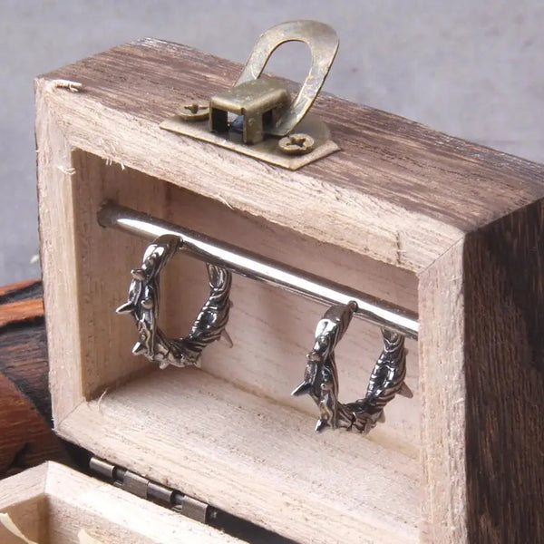 Gothic Silver Color Thorns Hoops Earrings